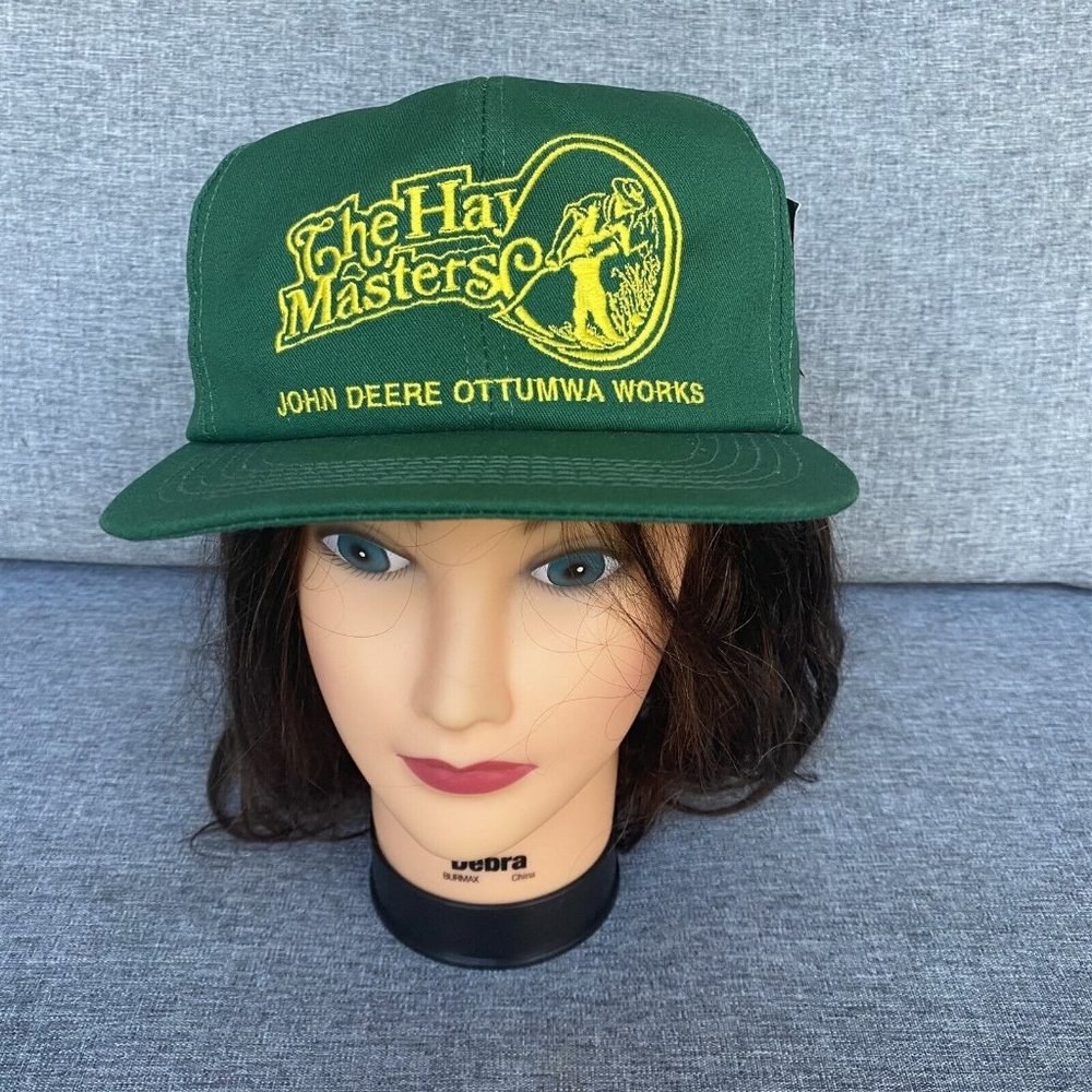 John Deere HAT The Hay Masters Ottumwa Works Green Yellow Embroidered NEW USA